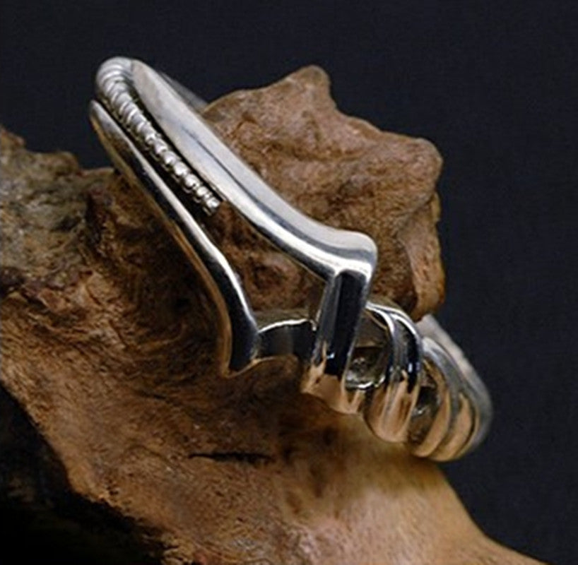 Fihong Vintage Lance Ring for Men Adjustable Open-Ended Finger Ring Unique Gift for Boyfriend