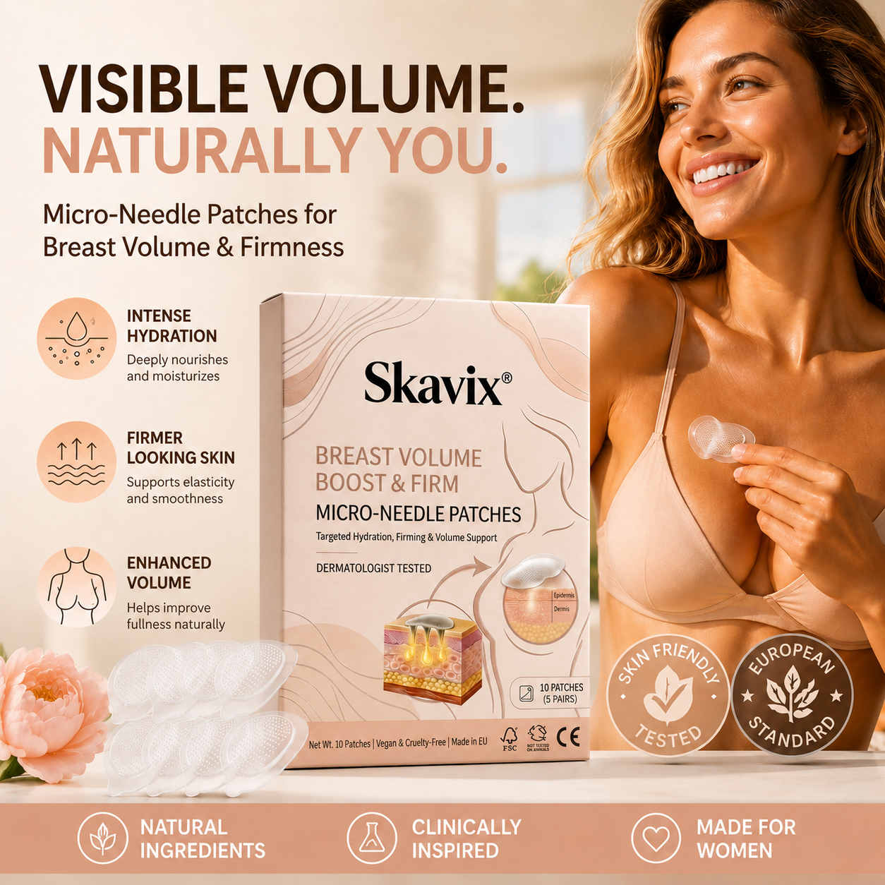 🔥 Limited-time 60% Off – Skavix Targeted Bust Firming & Nourishing Advanced Nano-Microneedle Patches