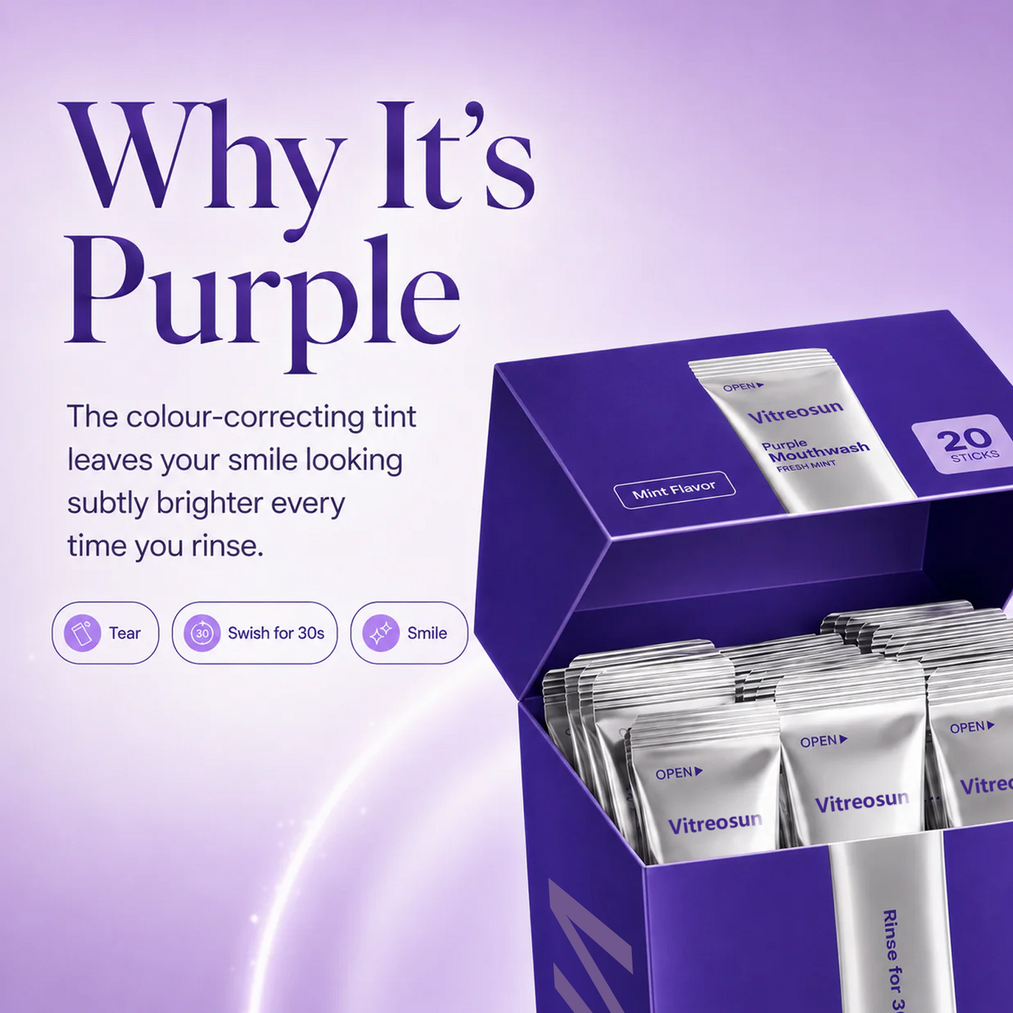 Purple Color-Correcting Mouthwash - Teeth Whitening