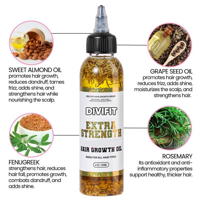 the Divifit Extra Strength Rosemary & Fenugreek Hair Growth Oil--See hair growth in 4 weeks